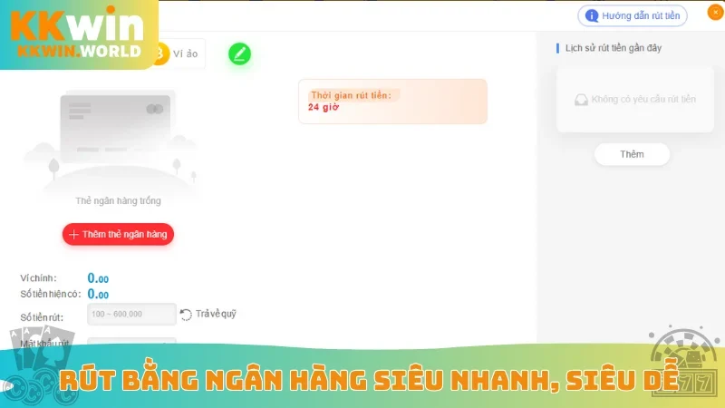 Rút bằng ngân hàng siêu nhanh, siêu dễ