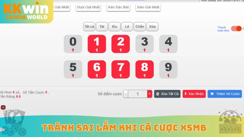 Tránh sai lầm khi cá cược XSMB
